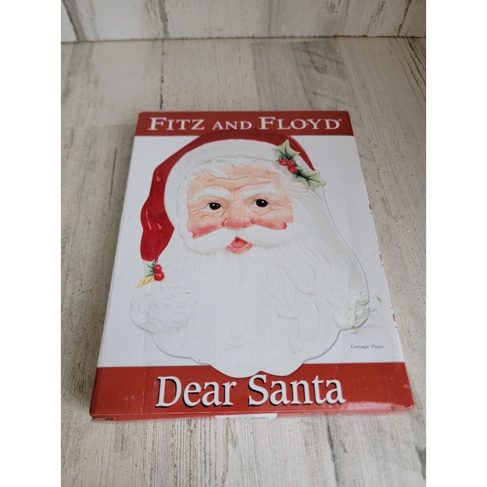 Fitz Floyd dear santa face plate xmas home‎ decor st Nicholas